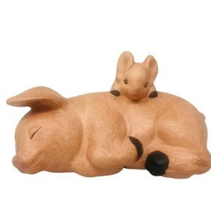 Mama and Baby Pig Figurine - Folk Art - Country Farmhouse Decor Barnyard
